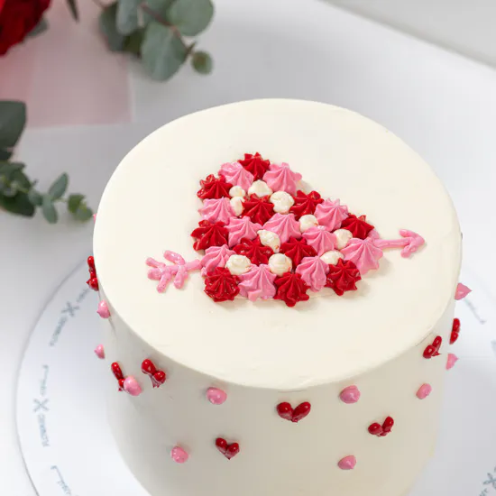 Floward Pink and Red Heart Cake | Romantic Roses