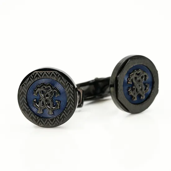 Roberto Cavalli Cufflinks | Black Color with Blue Pattern