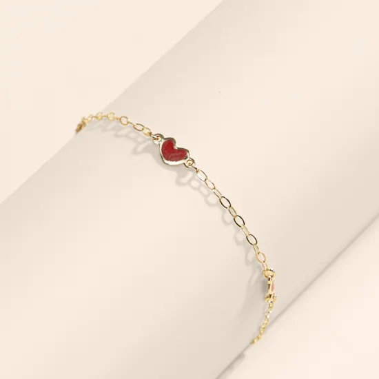 Miss L' Heart Chain Gold Kids Bracelet