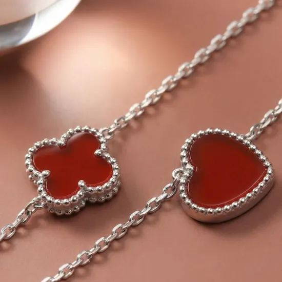 Zia Red Heart Silver Necklace