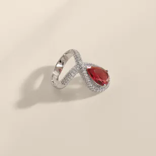 Floward Ruby Tiara Silver Women's Ring | Size 8