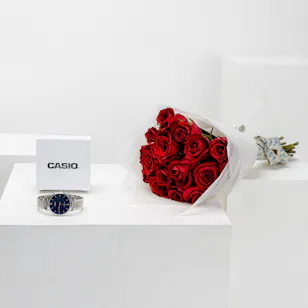 Casio Men's Stainless Steel Watch | Romantic Roses Casio Men's Stainless Steel Watch | Romantic Roses