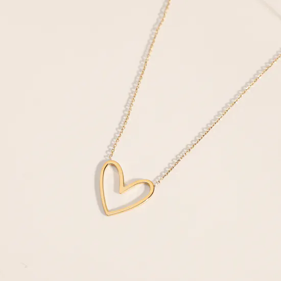 Midad Open Heart Gold Necklace