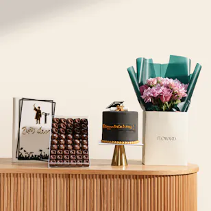 Floward Graduation Cake and Chocolates | Joyous Flowers