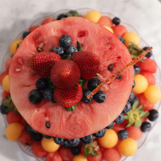 Fruitful Day Happy New Year 2-Tier Fruit Cake