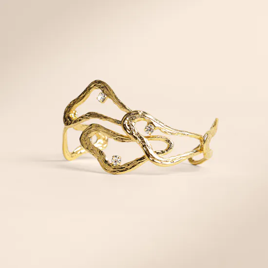 Lynyer Celestial Whispers Gold-plated Bracelet and Earring Set