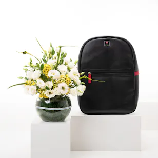 Swiss Military Backpack | White Eustoma Vase
