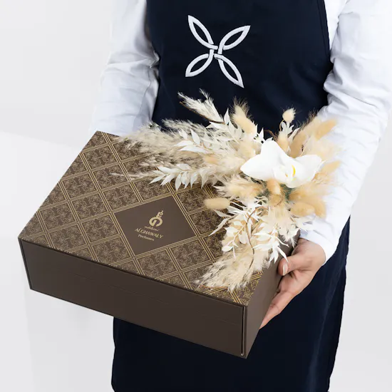 Al Ghawaly Wooden Box & Flowers