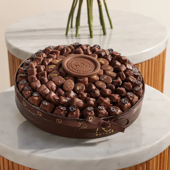 Nor Noyau Small Brown Bologna Chocolate Tray | Thank You Flower Bouquet