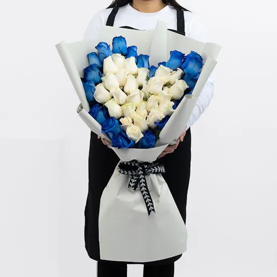 Blue And White Flowers Bouquet