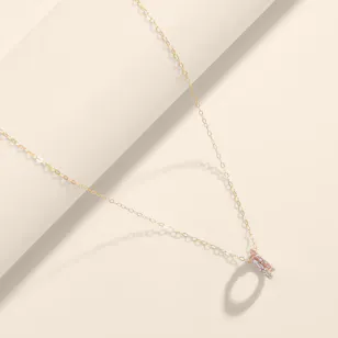 Miss L' by L'azurde Circle Rose Stone Women’s Necklace Miss L' by L'azurde Circle Rose Stone Women’s Necklace