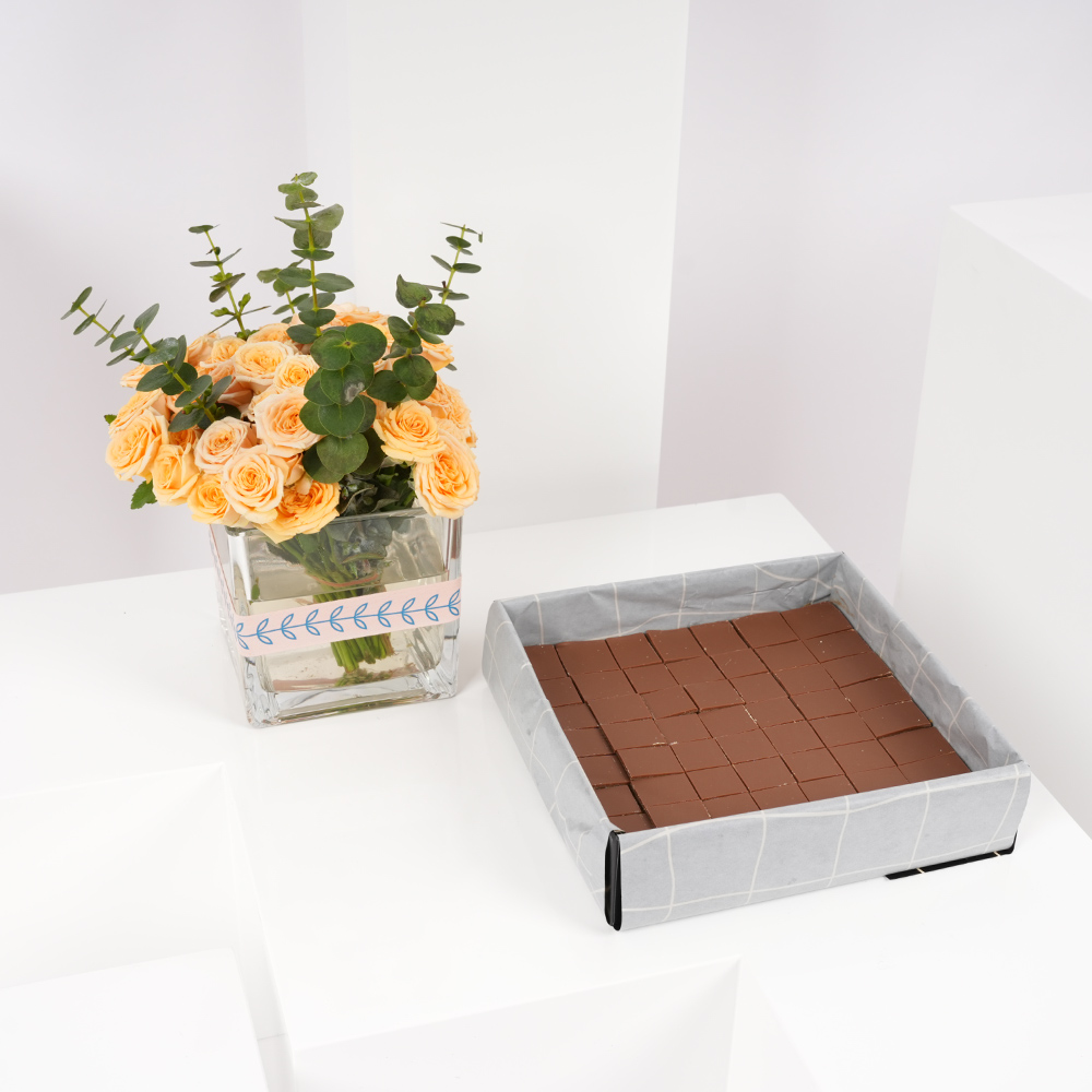 صندوق شوكولاتة الكراميل من هنوفيرين | الورد المشرق