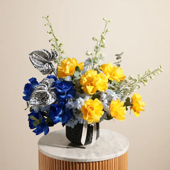 Sapphire Glow Flower Vase