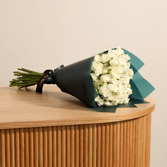 White Baby Rose Bouquet | 25 Flowers