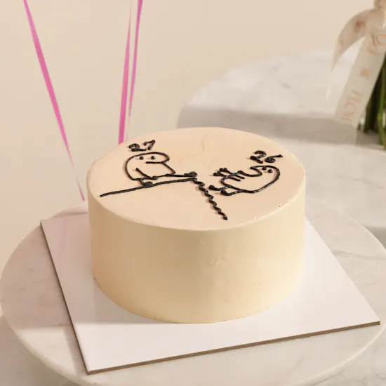 Floward Birthday Kick Age Meme Cake | Artistic Flowers and Balloons