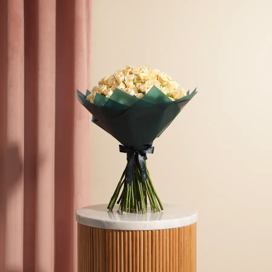 Peach Baby Rose Bouquet | 50 Flowers 5