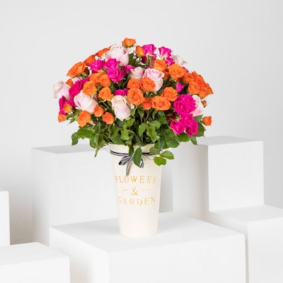 Joy Flowers | White Vase