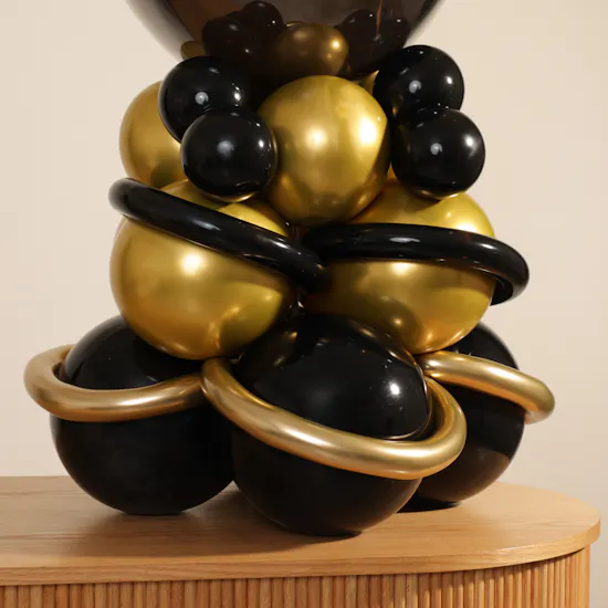 Balloonizer Happy New Year Gold and Black Balloon Set