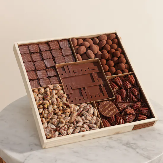 Soucolat Get Well Soon Large Chocolate Wooden Tray