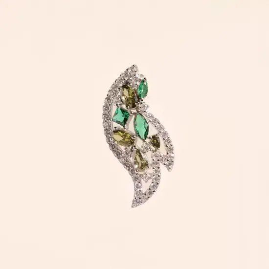 Floward Emerald Green Colorful Silver Women’s Earrings