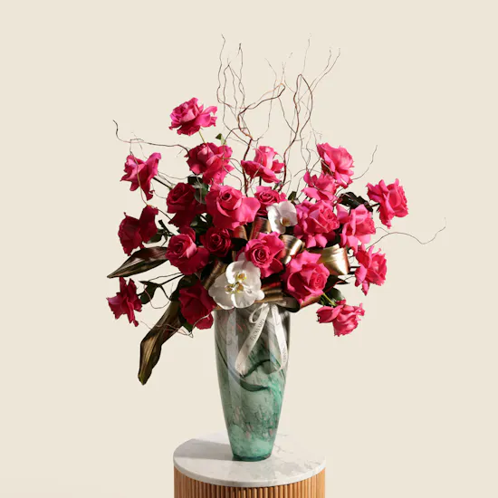 Blush of Romance Flowers Vase