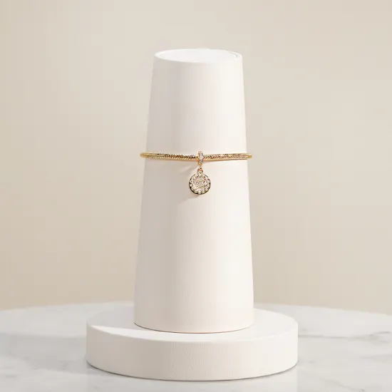 Pandora Faceted Snake Chain Bracelet and Dangle Charm Set