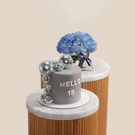 Floward Personalized Glamorous Birthday Cake Happy Flower Vase