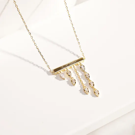 Velvet Desert Gold Lines North Drop Necklace
