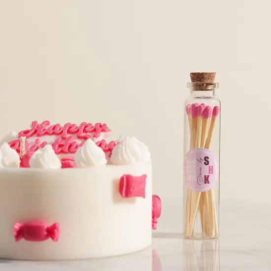 Done By SHK Fuchsia Happy Birthday Cake Candle