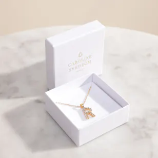 Caroline Svedbom Mini R Letter Crystal Necklace