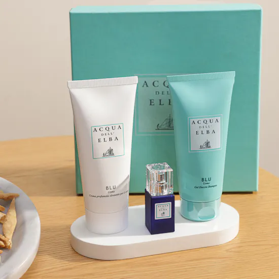 MyGovindas Rakhi Mixed Sweets Hamper | Acqua Dell'Elba Blu Gift Set for Men