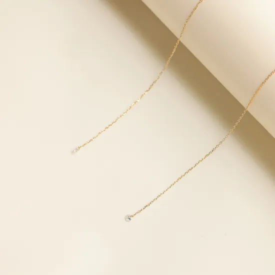 Persée Danaé Diamond Chain Line Earrings