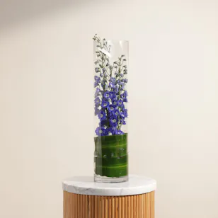 Midnight Blue Delphinium Ocean Vase