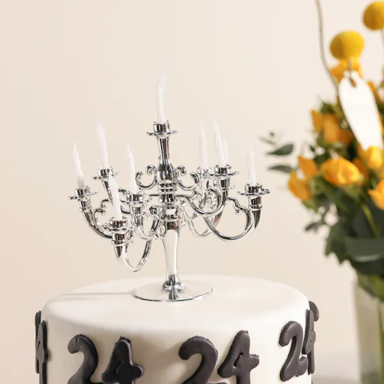 December Cake Customizable Number Candle Cake | Festive Flowers