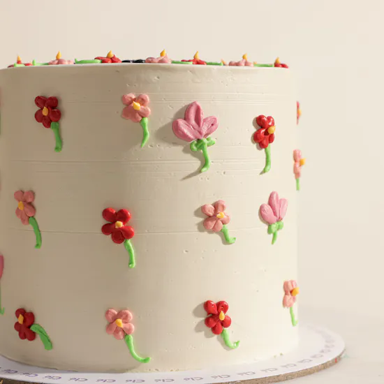 Cle Bakery Happy Birthday Floral Cake