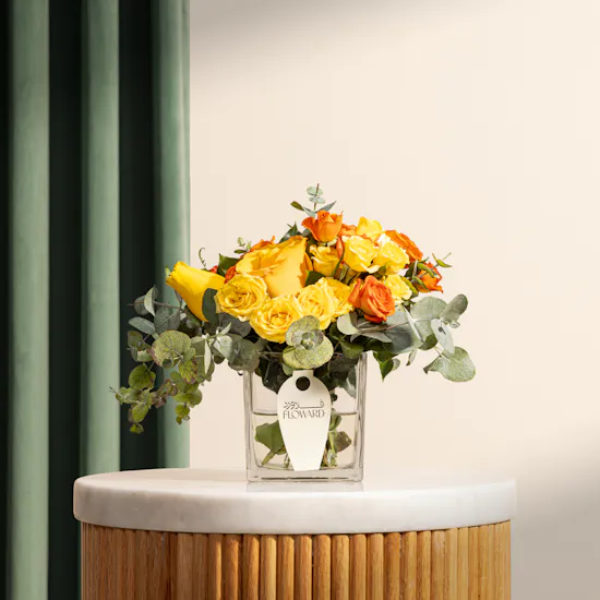 Golden Glow Flowers Vase