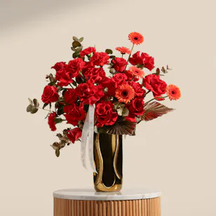 Sunlit Golden Flower Vase