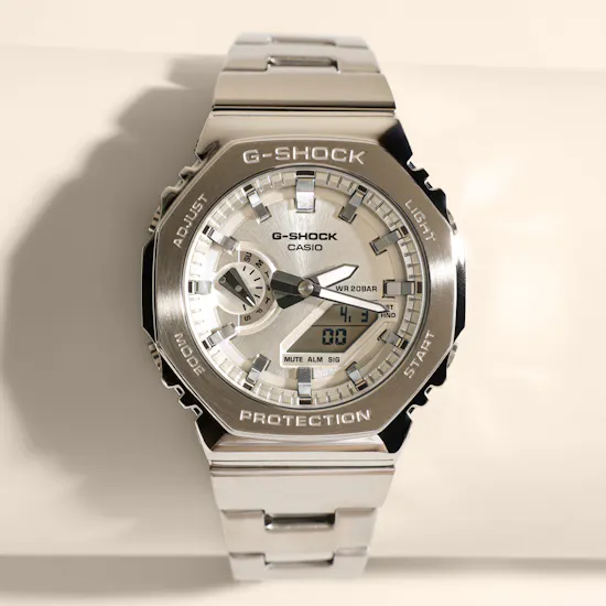 Casio Silver G-Shock G-Steel Watch