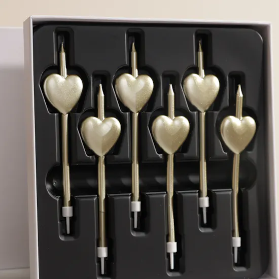Chama Gold Heart Shaped Candles | 6 Candle