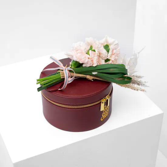 Feel Good Tea Leather Bag | Carnations