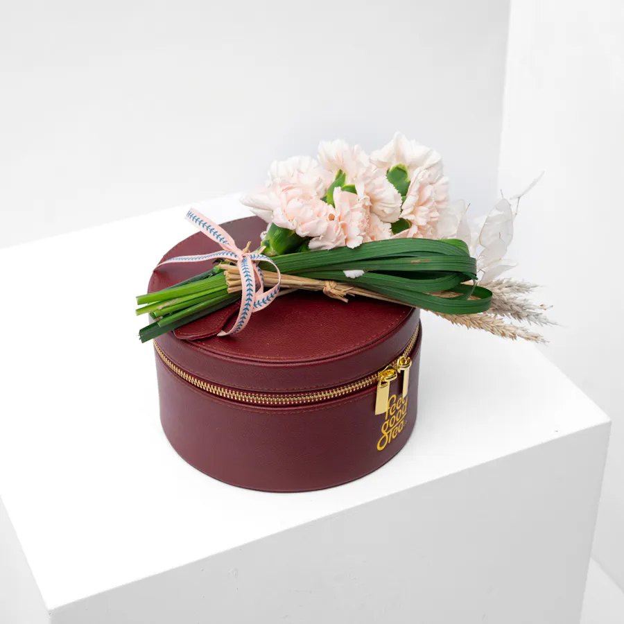 Feel Good Tea Leather Bag | Carnations 3