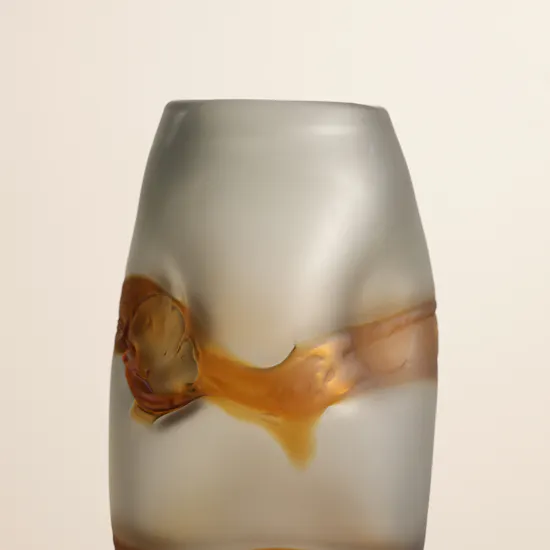 Floward Grey and Brown Dented Opaque Glass Vase