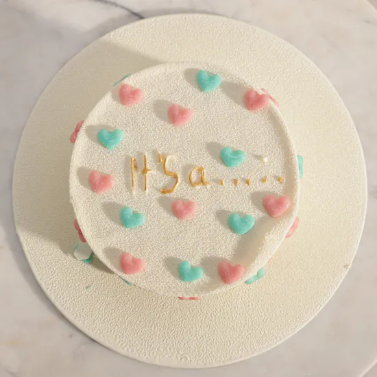 Sweet Atelier Gender Reveal Cake for Girls | Charm Flower Bouquet and Balloons