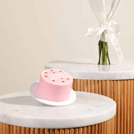 Noon Sweets Happy Birthday Pink Cake | Stunning Flowers