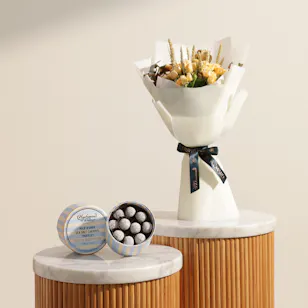 Charbonnel et Walker Milk and Dark Sea Salt Caramel Truffles Box | Fancy Flower Bouquet 