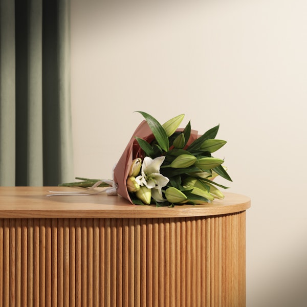 Whispering White Lilies Bouquet | 5 Flowers