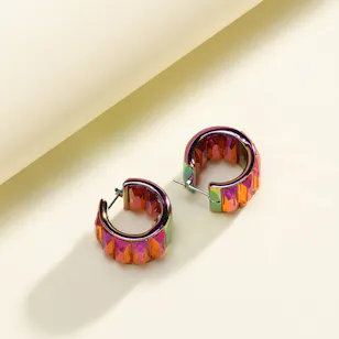 Swarovski Curiosa Astral Pink Hoop Women’s Earrings 
