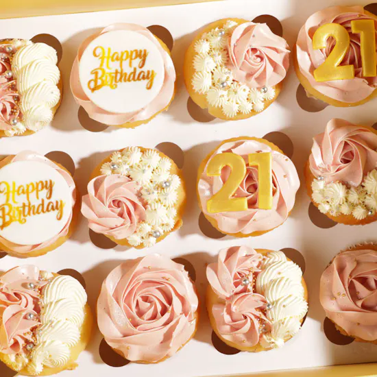 Cake Boutique 21 Happy Birthday Cupcakes | The Happiness Roses Bouquet