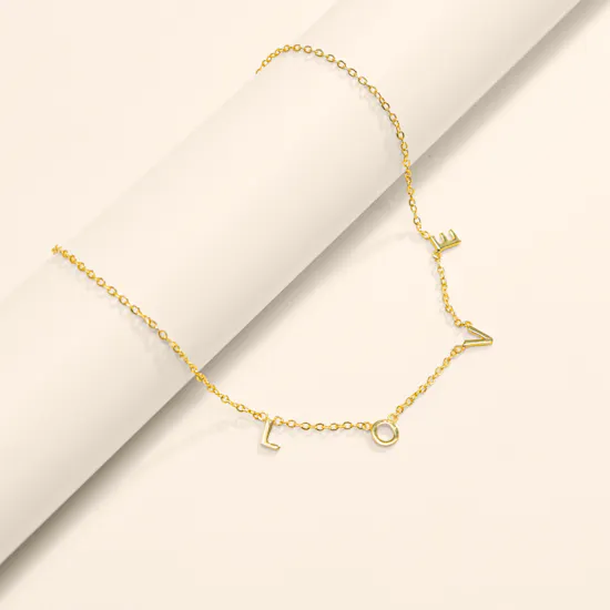 Hrh Love Separate Letter Gold-plated Necklace