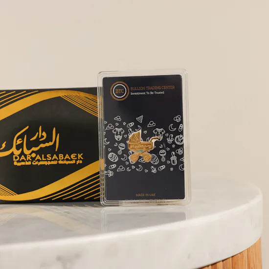 سبيكة عربة أطفال ذهب وزن 5 جرام من بي تي سي من دار السبائك | زهور بداية ملكية